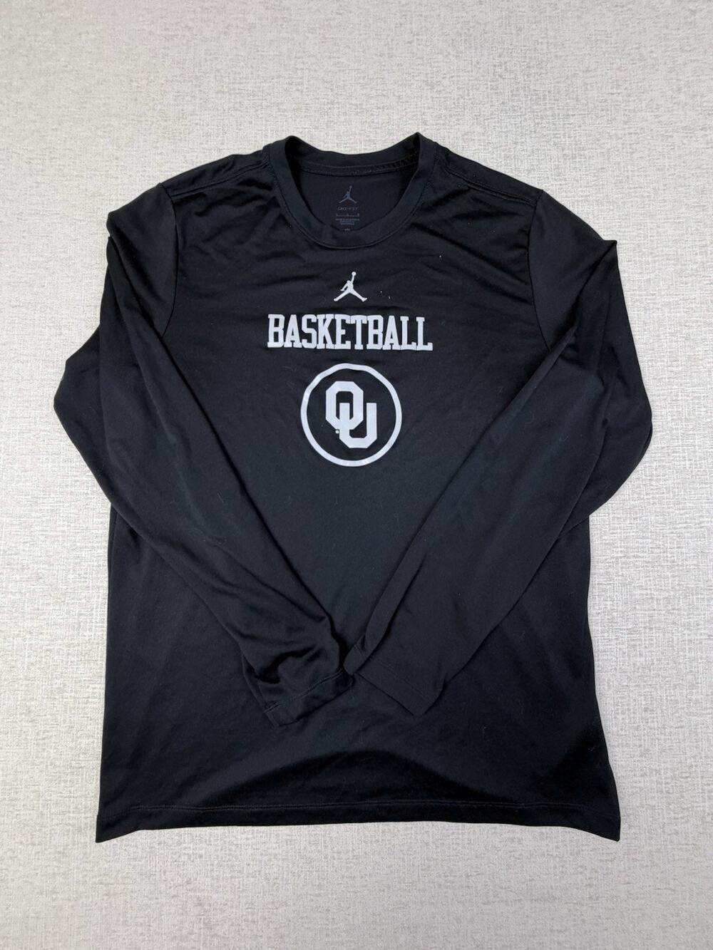 Jordan Oklahoma Sooners Basketball Dri-FIT Long Sleeve Shirt Black Large OU